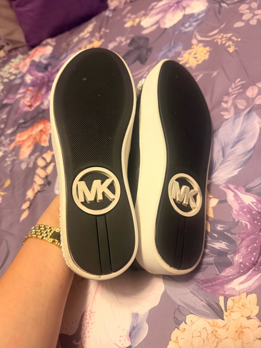Michael Kors Trent leather slip on with flowers - Picture 5 of 9